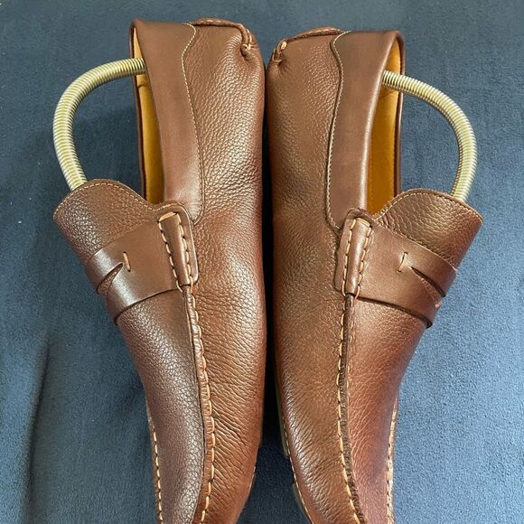 Massimo Matteo Firenze Shoes Men’s 10.5 M Brown Leather Driver Penny Loafers - Picture 5 of 9